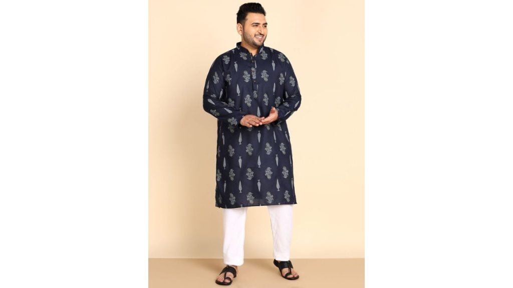 Sztori Plus Size Ethnic Motifs Printed Straight Kurta