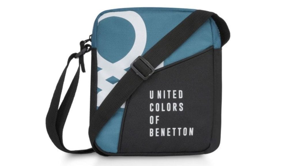 United Colors of Benetton Unisex Geometric Colourblocked Structured Sling Bag