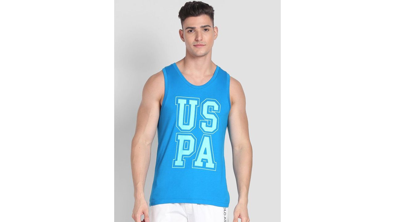 U.S. Polo Assn. Printed Pure Cotton Innerwear Vests IYBD-G01-PL