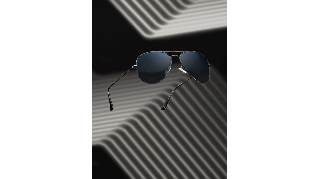 Vincent Chase by Lenskart Unisex Blue Lens & Black Aviator Sunglasses UV Protected Lens