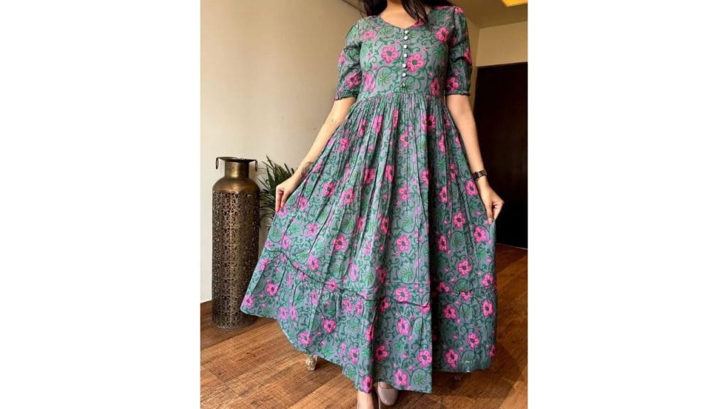Yaduka Printed Viscose Rayon Stitched Anarkali Gown