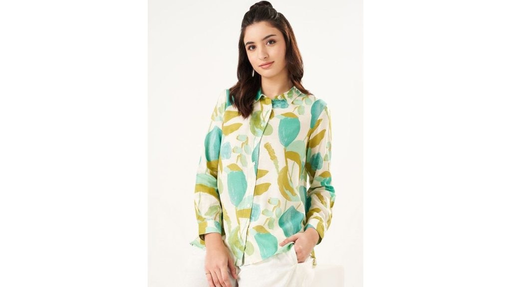 AKKRITI BY PANTALOONS Women Abstract Printed Regular Fit Shirt