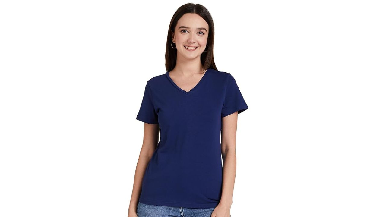Amazon Brand - Symbol Women’s Cotton V-Neck T-Shirt