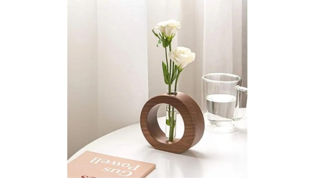 Ancient Shoppee Wooden Glass Test Tube Planter