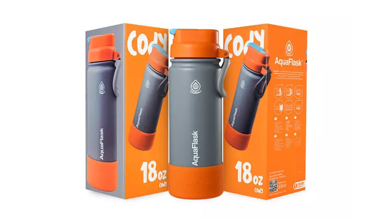 Aquaflask 18oz Cody Kids Flip Sip Collection Limited Edition with Silicon Boot Aqua Flask