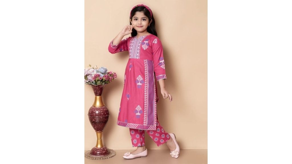 BARKAT DESIGNING PLANET Girls Printed Calf Length Kurta Set
