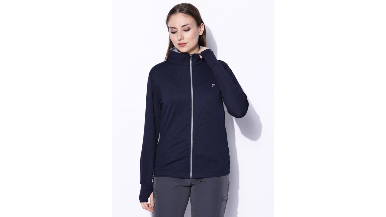 BLUE TYGA Mock Collar Sunscreen Jacket with UPF50