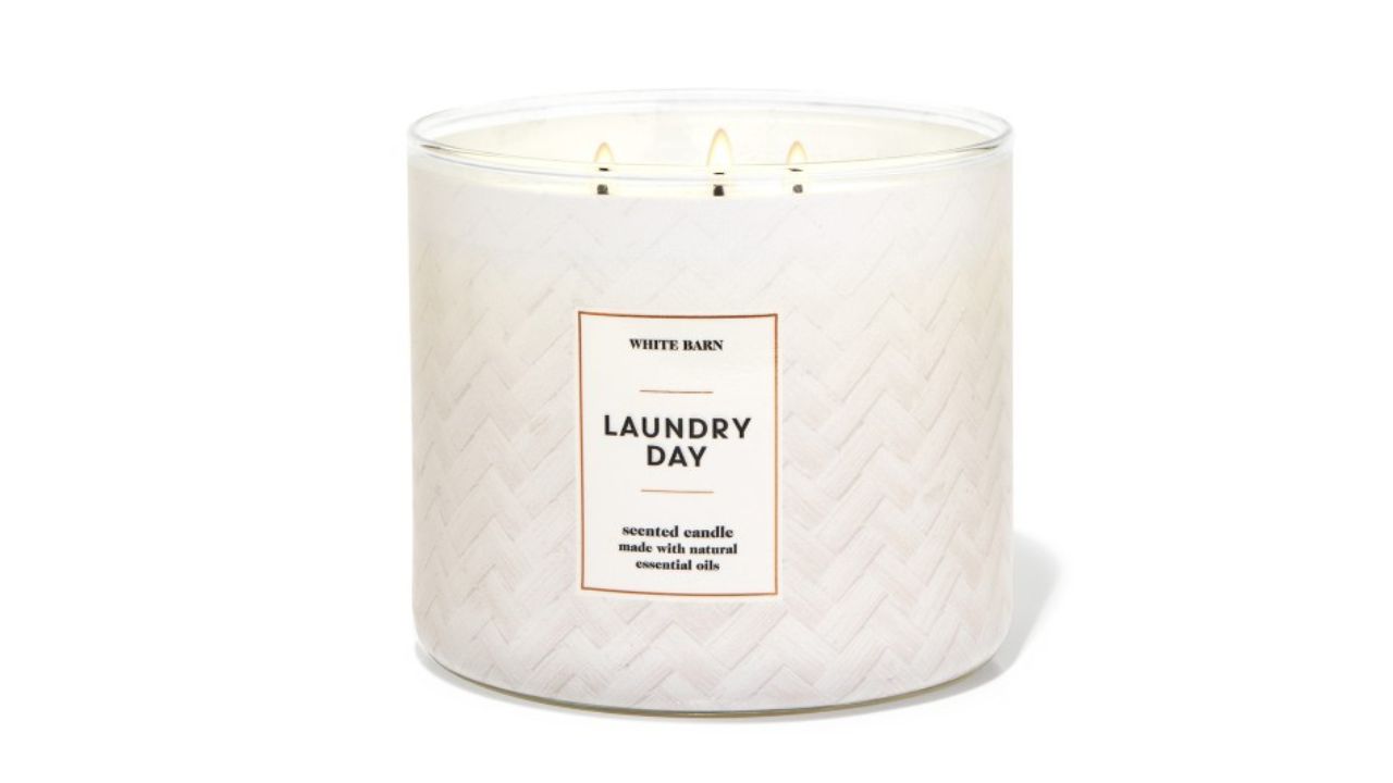 Bath & Body Works White Barn Laundry Day 3-Wick Scented Candle