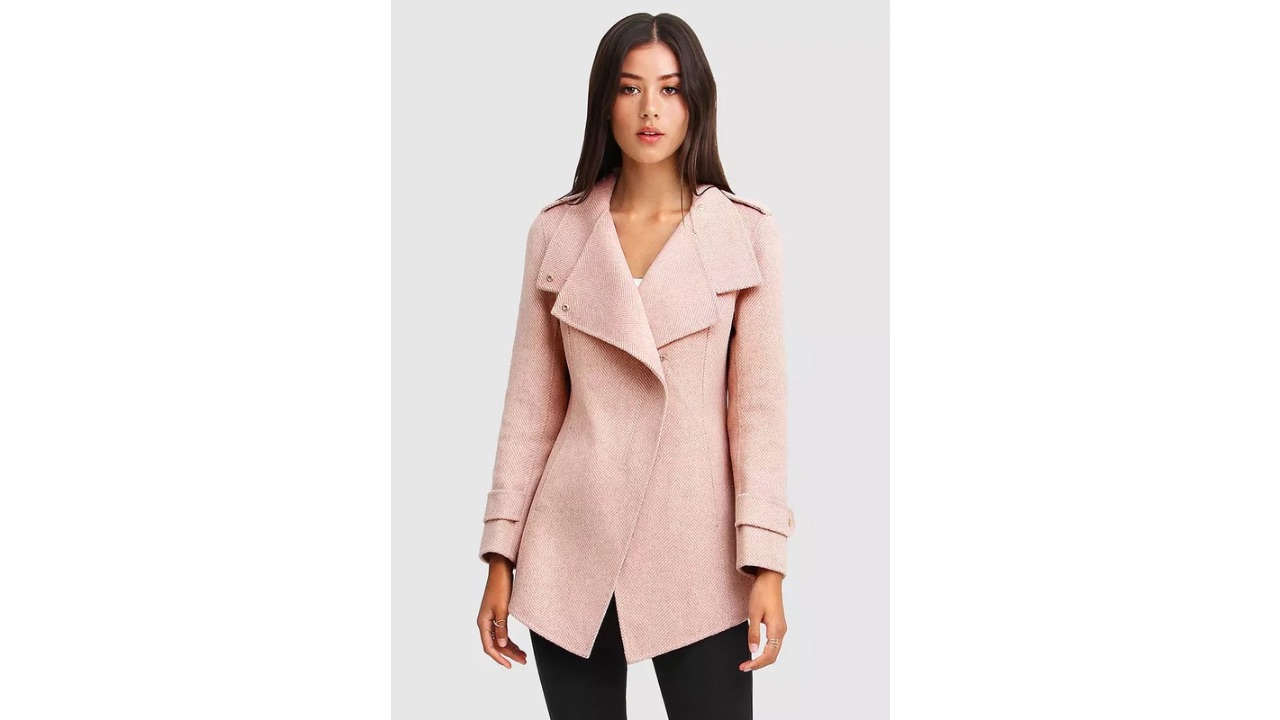 Belle & Bloom Bad Girl Wool Blend Moto Coat