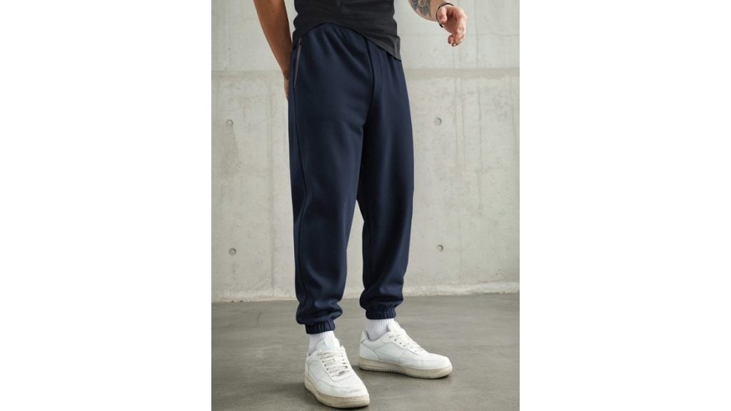 Bewakoof Men's Navy Blue Oversized Joggers