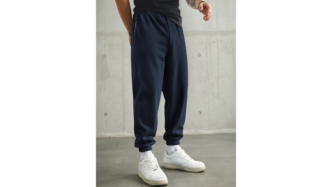 Bewakoof Men's Navy Blue Oversized Joggers