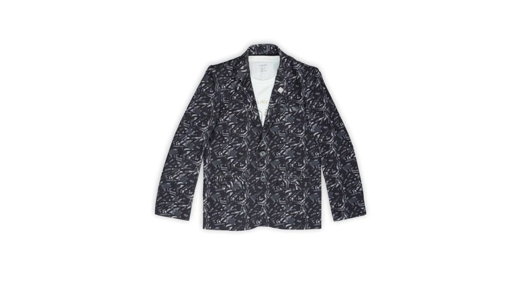 CAVIO Boys Printed Single-Breasted Pure Cotton Party Blazer With T-Shirt