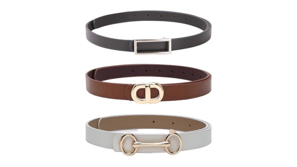 CRUSSET Women Set of 3 Slim Belts