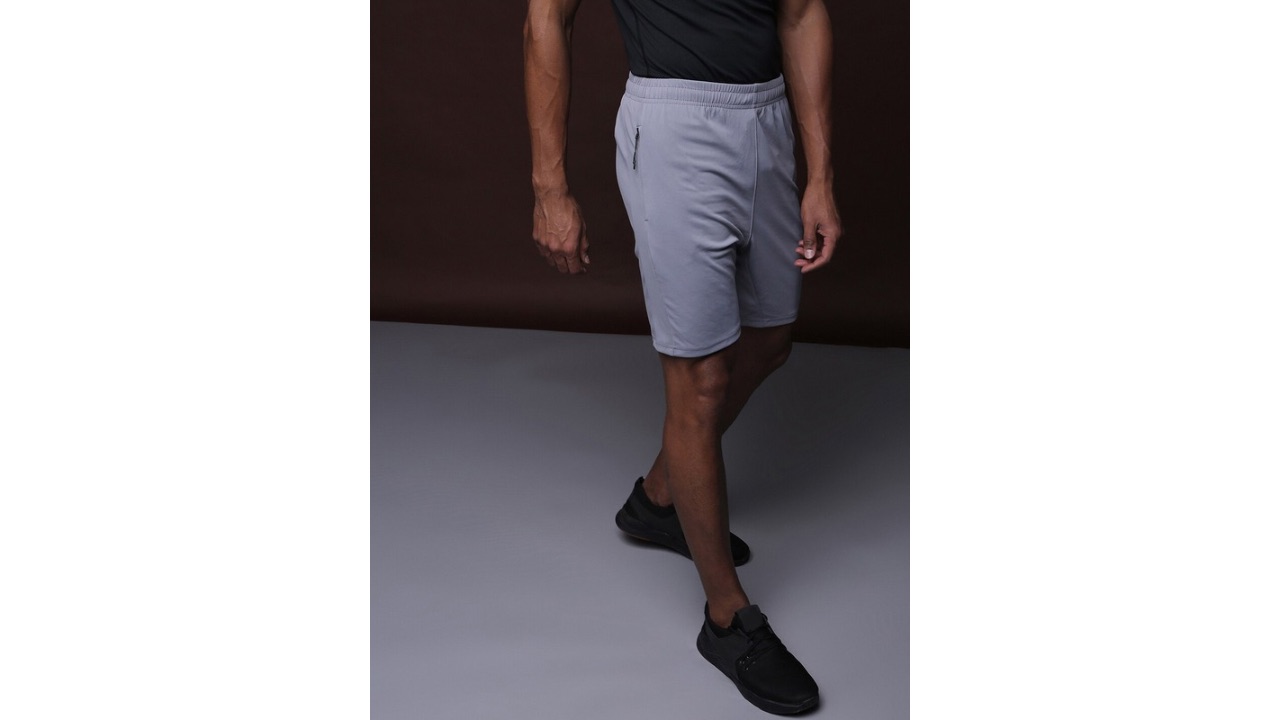 Campus Sutra Men Grey Solid Above Knee Running Shorts