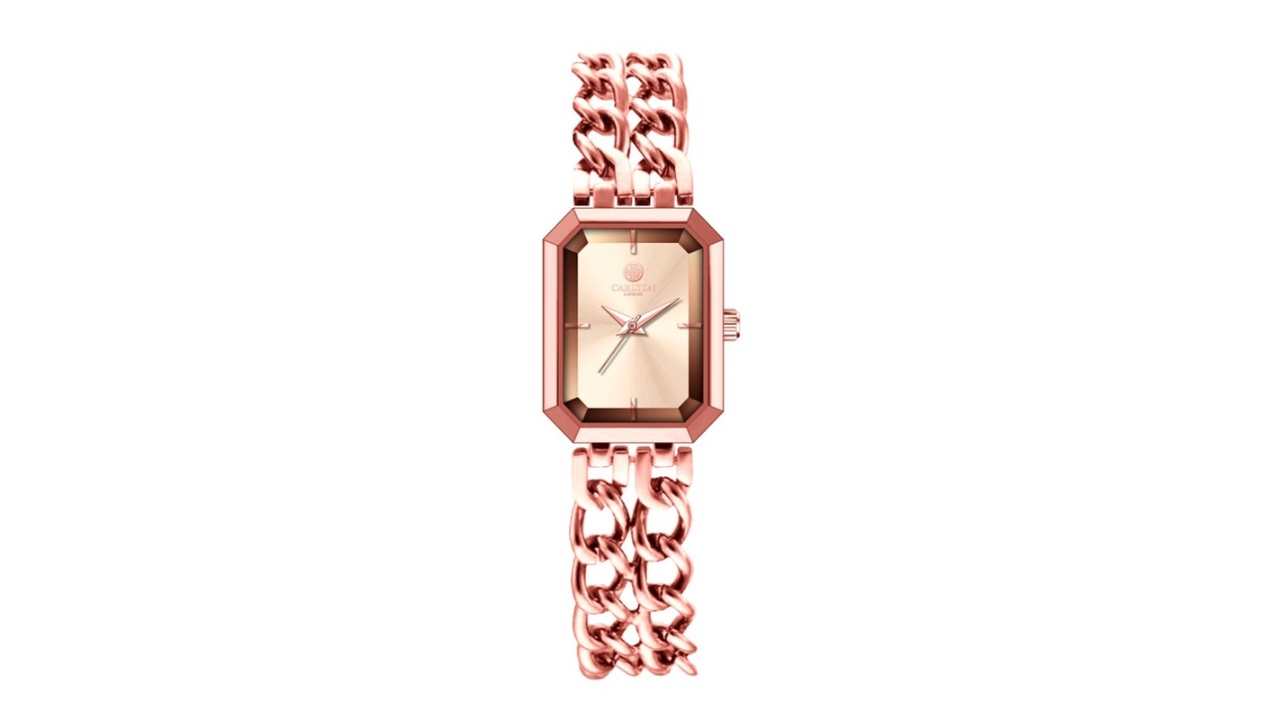 Carlton London Women Dial & Stainless Steel Bracelet Style Straps Analogue Watch CLRGCGLD