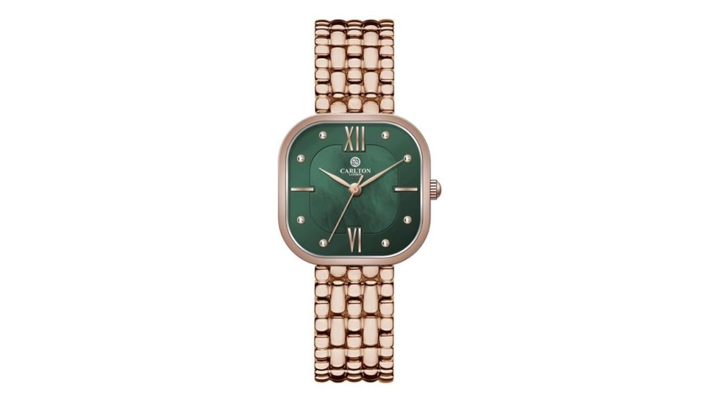 Carlton London Women Dial & Stainless Steel Bracelet Style Straps Analogue Watch CLSSCDGRN