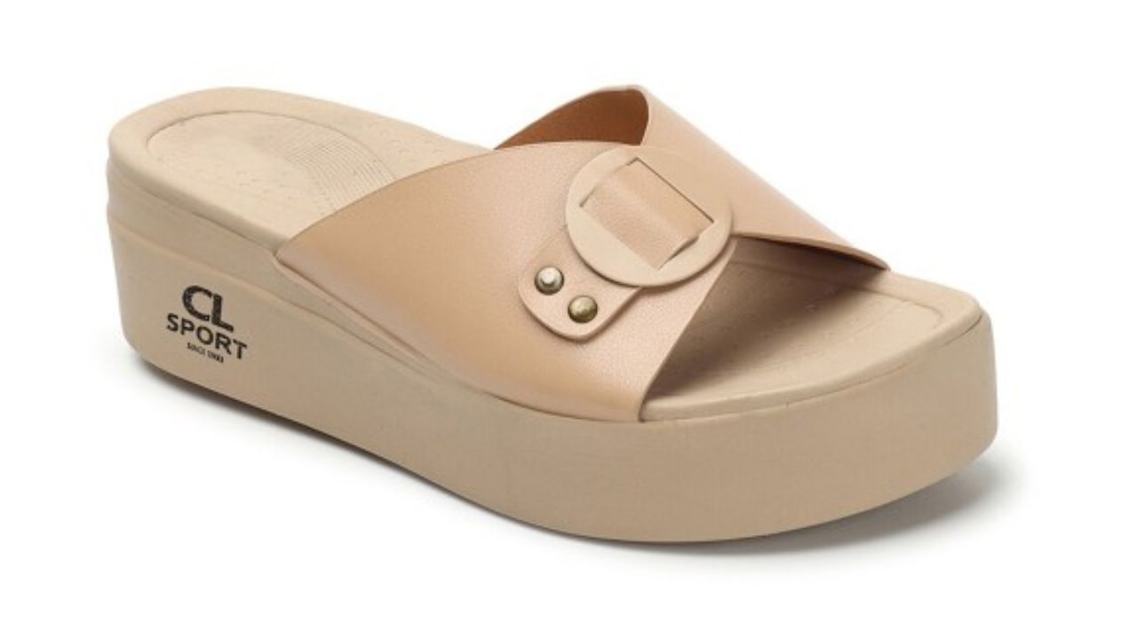 Carlton London sports Open Toe Flatform Heels With Buckle Detail