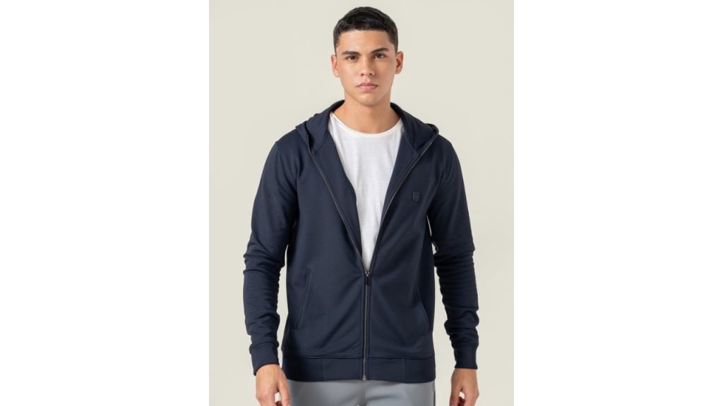 DAMENSCH Men Hooded Long Sleeve Front-Open Sweatshirt