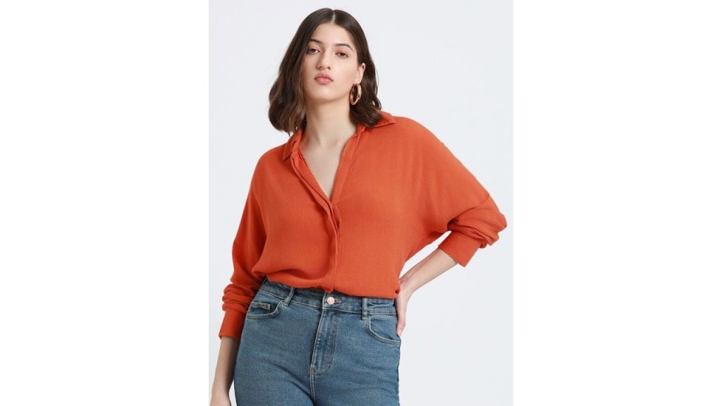 DL Woman Oversized Crepe Casual Shirt