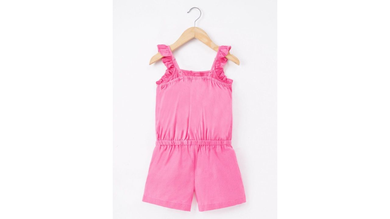 Ed-a-Mamma Girls Sleeveless Pleated Cotton Playsuit