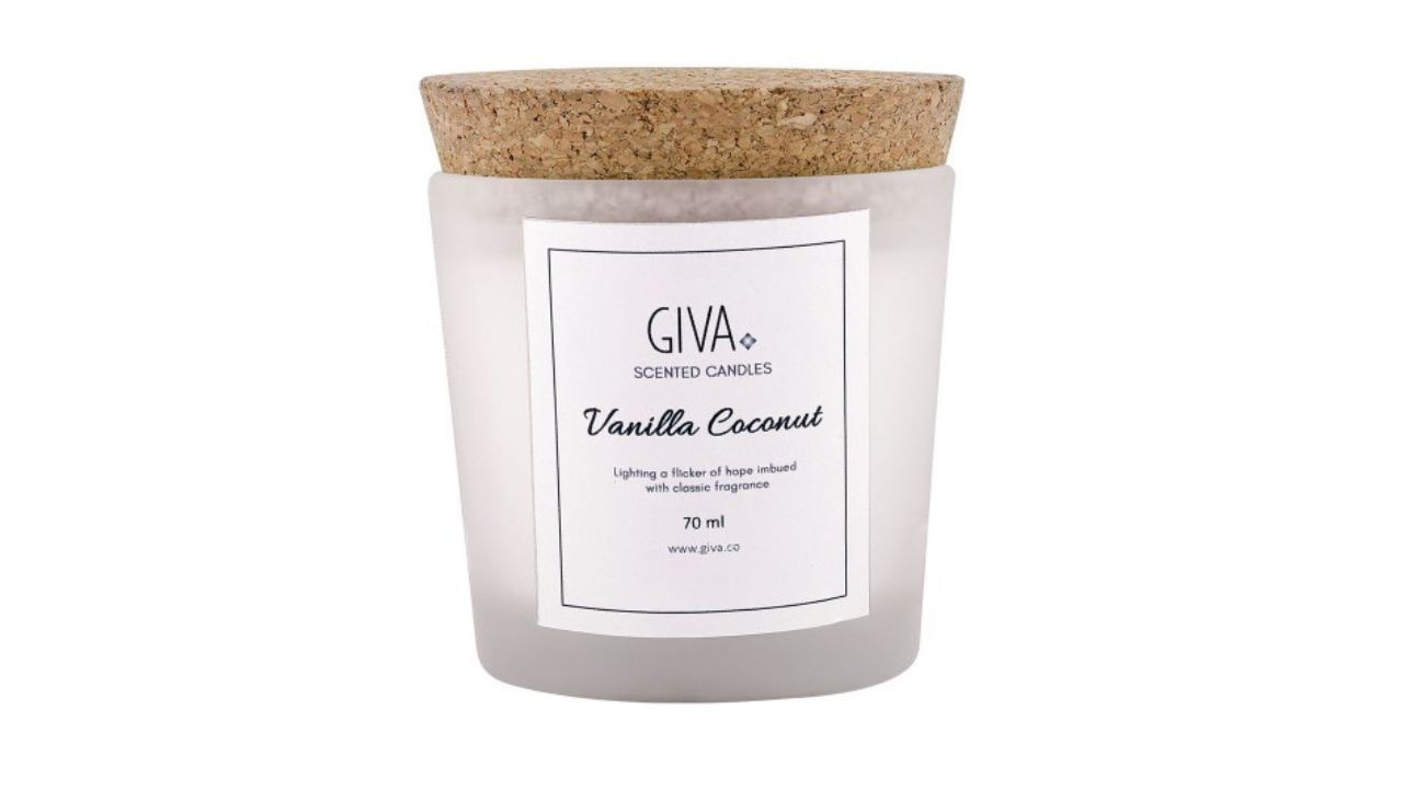 GIVA Cream-Coloured Vanilla Fragrance Jar Candle