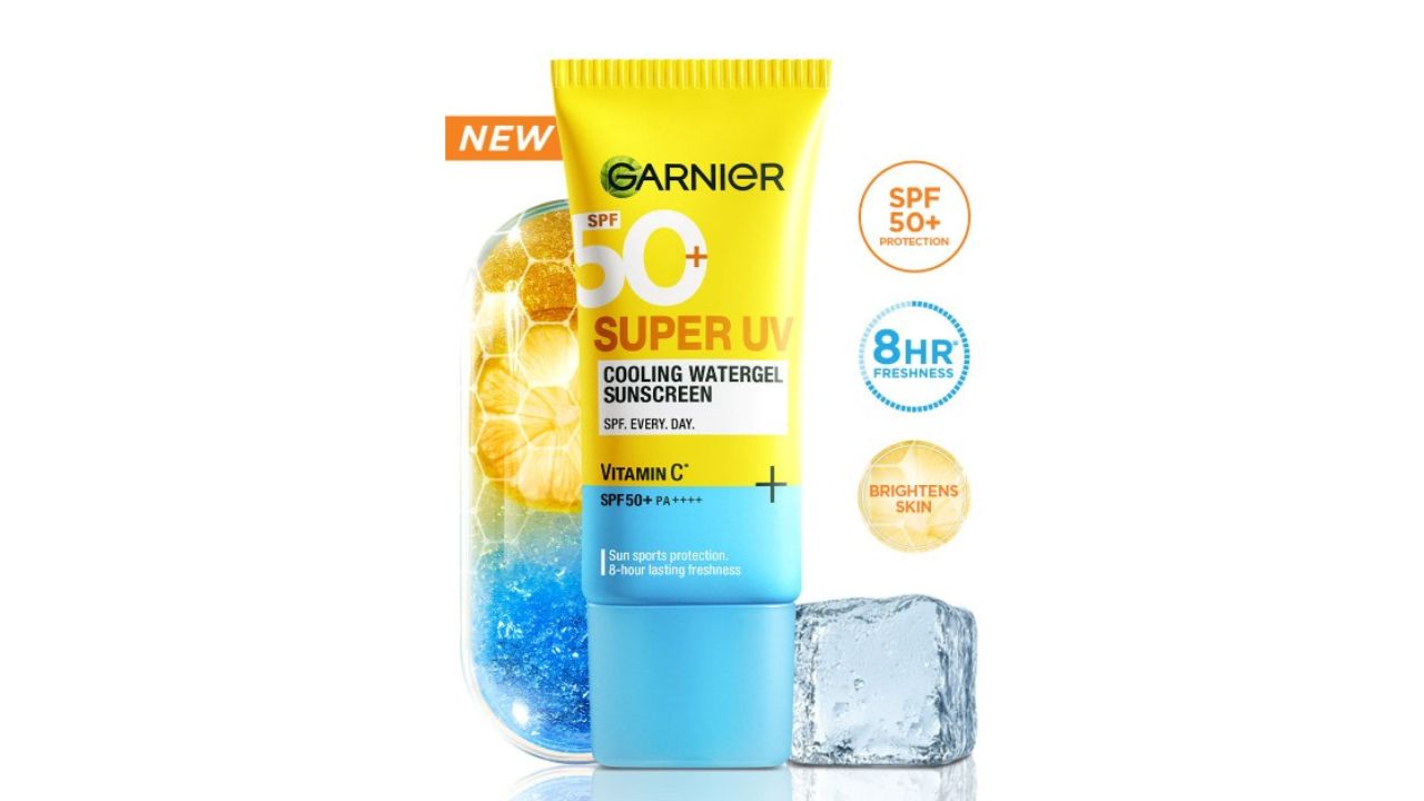 Garnier Super UV Cooling Water Gel Sunscreen 8Hr Freshness No White Cast SPF50 PA++++ 60ml