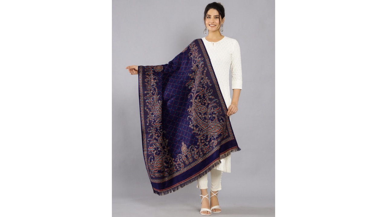 HANDICRAFT PALACE Kashmiri Kani Ethnic Motif Woven Design Shawl