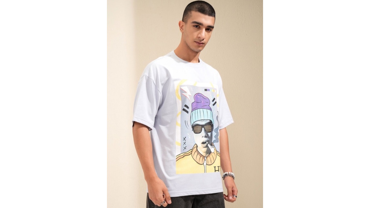 HIGHLANDER Men Graphic Printed Oversized Tshirt