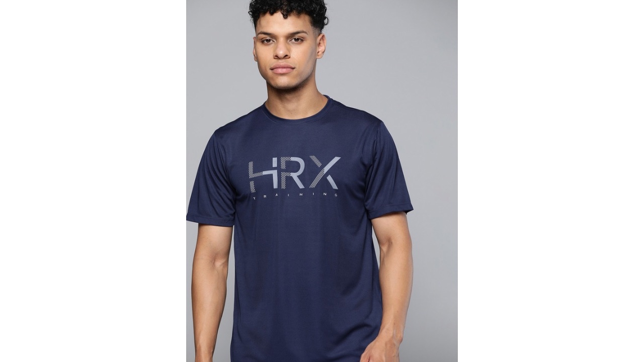 HRX by Hrithik Roshan Men Brand Logo Training Printed Sports T-shirt