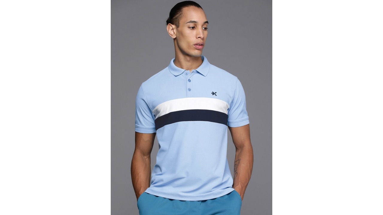HRX by Hrithik Roshan Men Colourblocked Polo Collar T-shirt