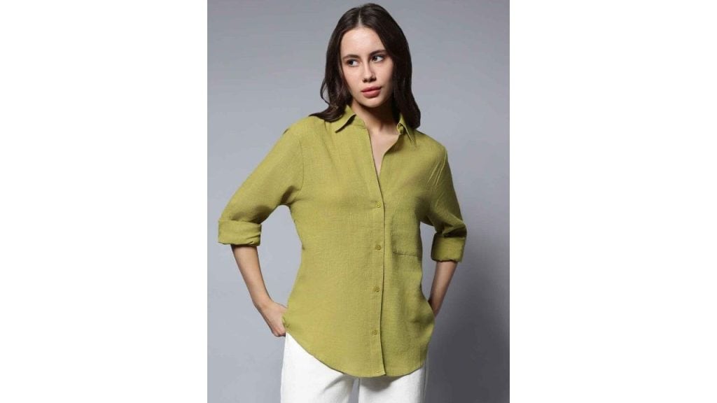 High Star Solid Long Sleeves Oversized Casual Shirt