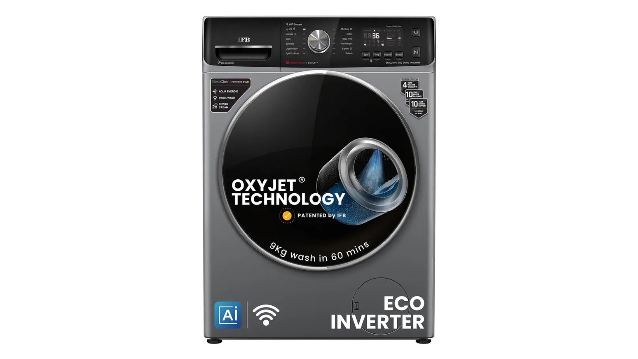IFB 9 kg 5 Star with Steam Refresh program, 9 Swirl Wash, Eco Inverter washing machine