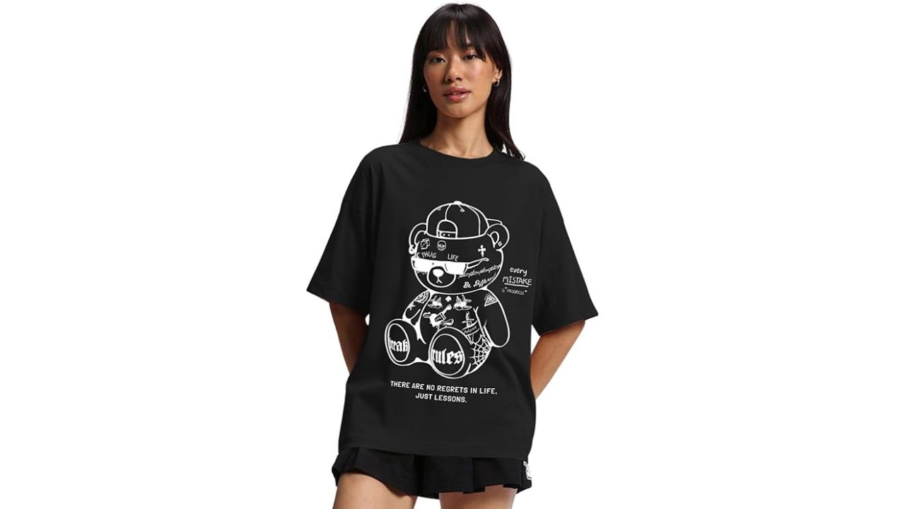 JUNEBERRY® 100% Pure Cotton Oversized T-Shirt