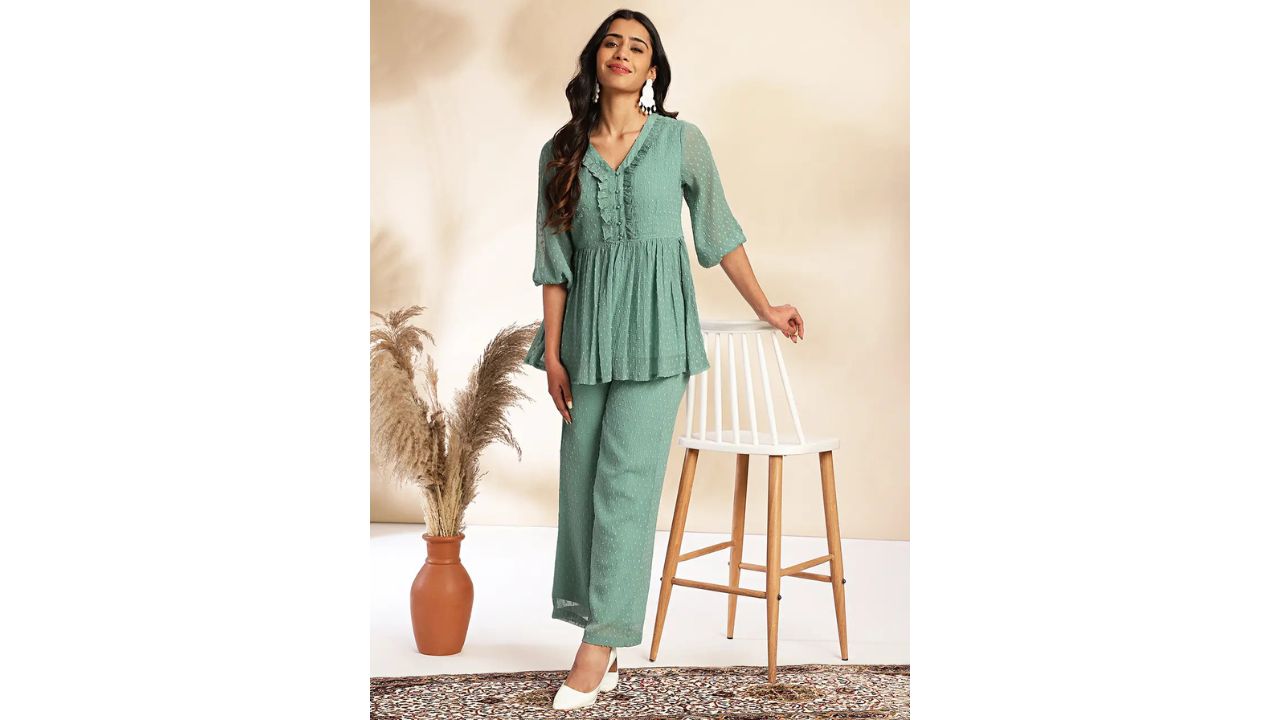 Janasya Top Pant Co-ords Set