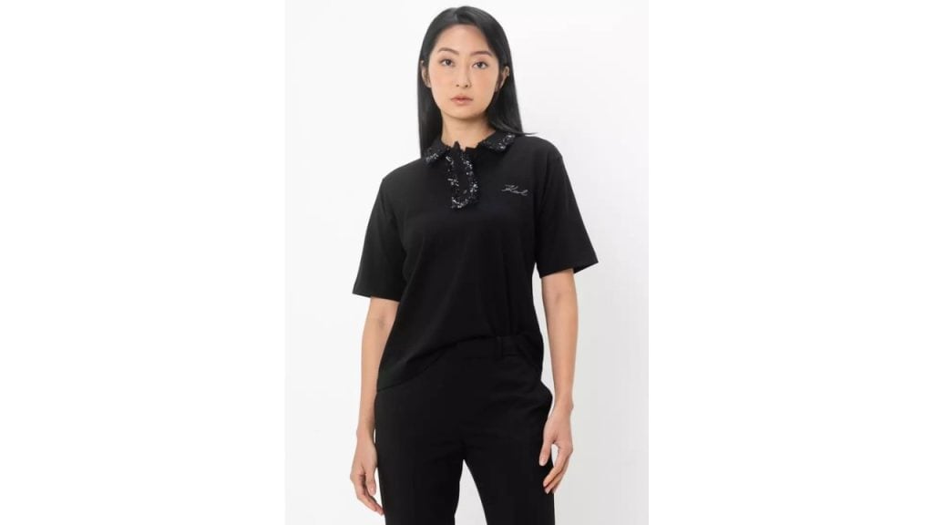 KARL LAGERFELD Boucle Mix Polo Shirt
