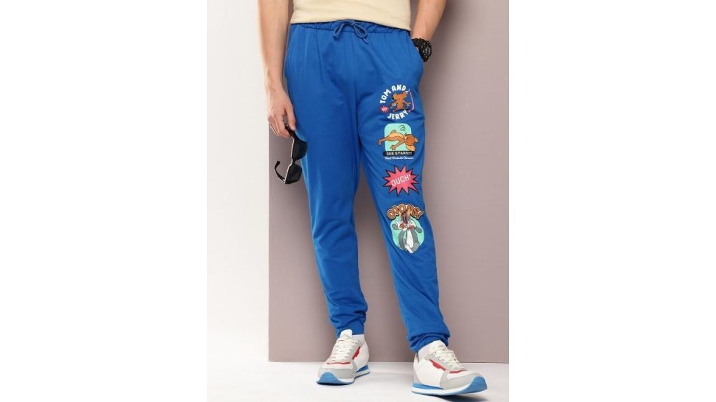 Kook N Keech Toons Men Pure Cotton Tom & Jerry Printed Relaxed Fit Joggers