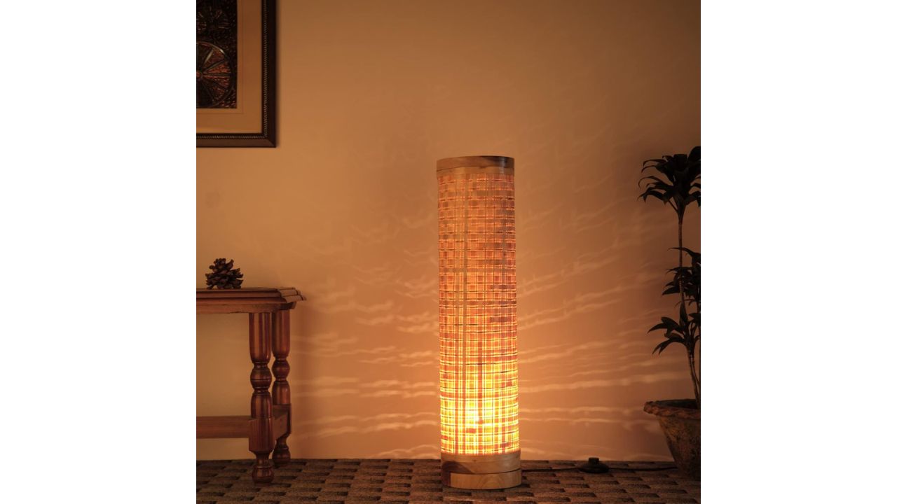 Kraftinn Modern Bamboo LED Floor Lamp