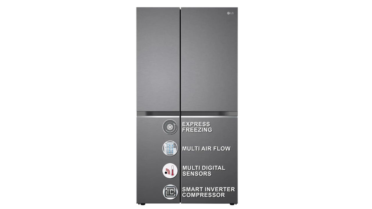 LG 655 L Frost Free Side by Side Refrigerator (Dazzle Steel)