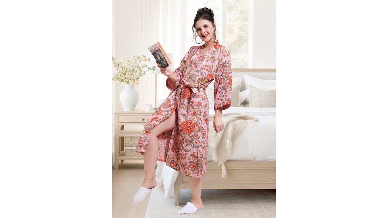 LacyLook Women Waffle Water Absorbent Bathrobe