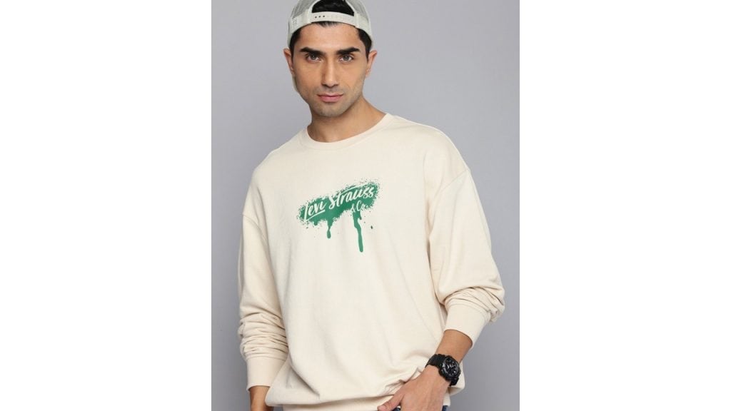 Levis Typography Printed Crew Neck Pure Cotton Sweatshirt