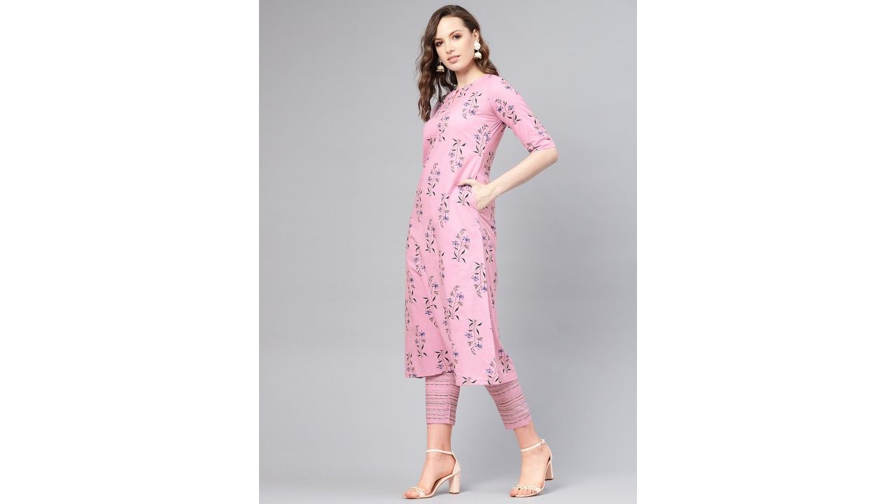 Libas Floral Bliss Side Pocket Cotton Kurta Set