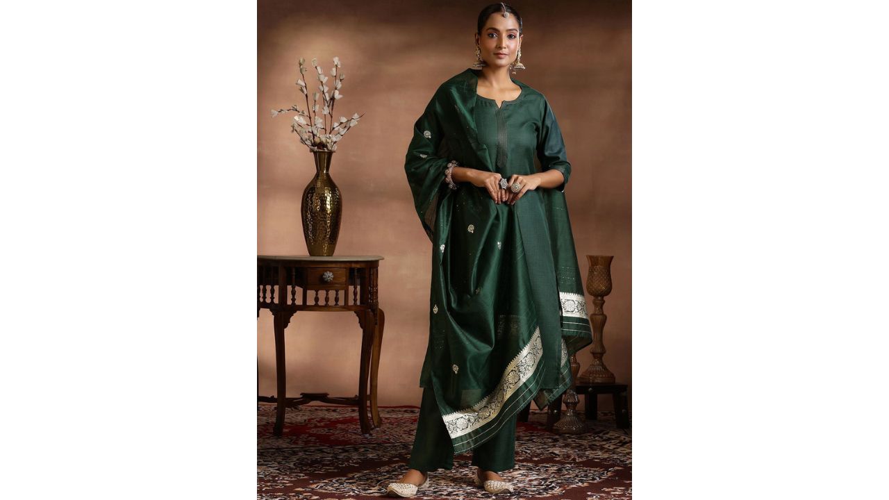 Libas Straight Kurta with Trousers & Dupatta