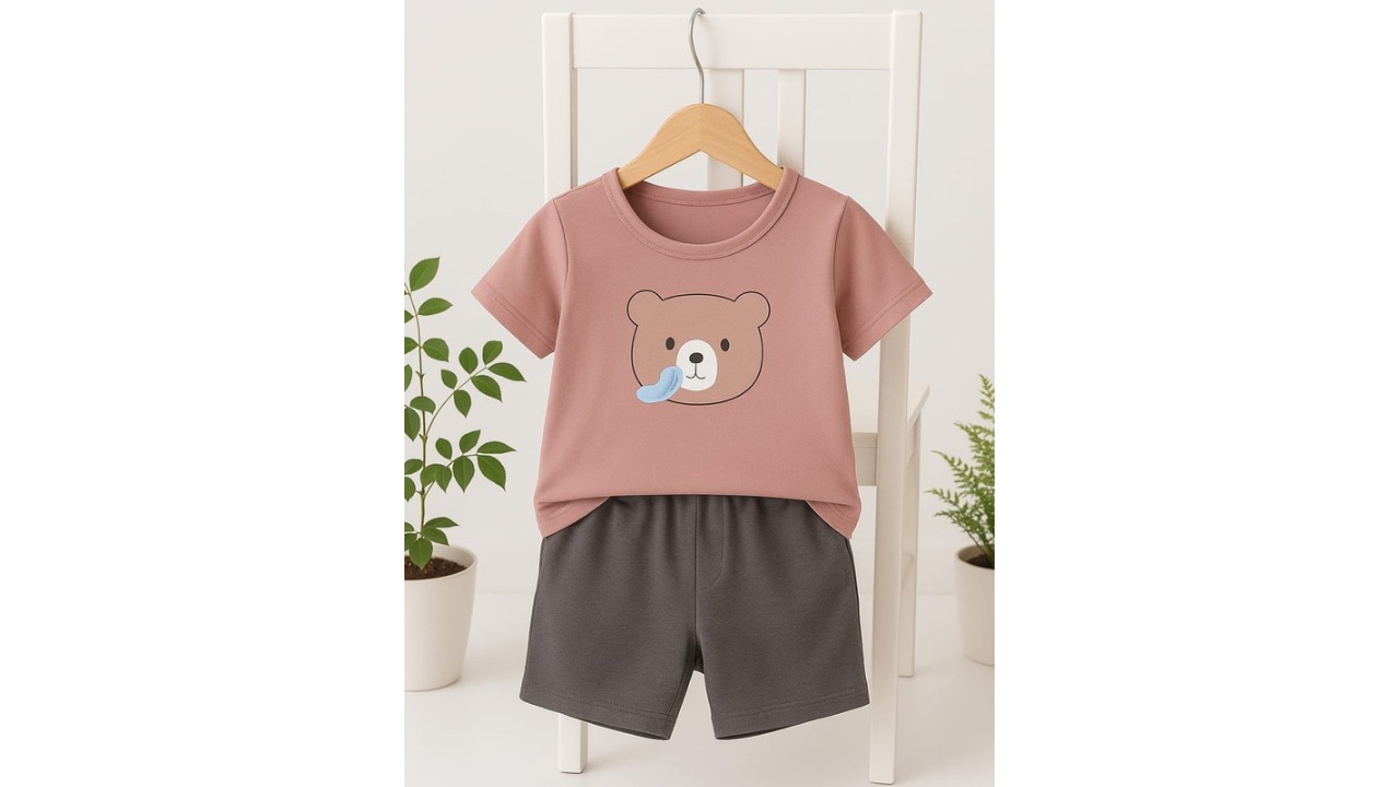 Lil.snuggles Kids-Unisex Pink Pure Cotton Clothing Set