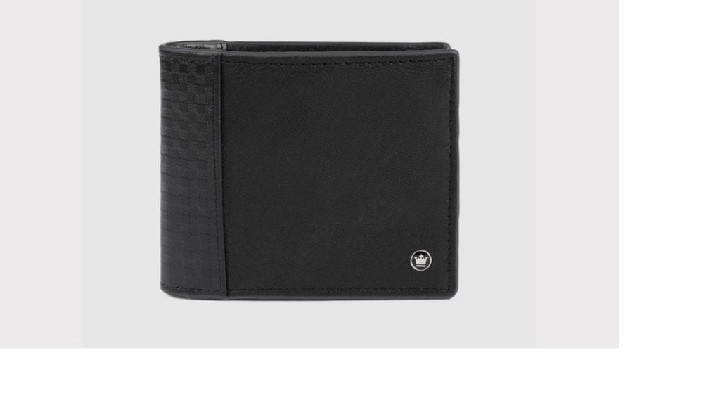 Louis Philippe Men Black Solid Two Fold Leather Wallet