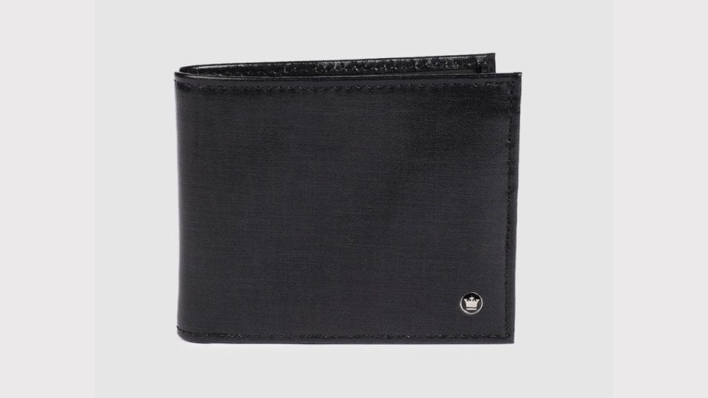 Louis Philippe Men Black Solid Two Fold Leather Wallet 2