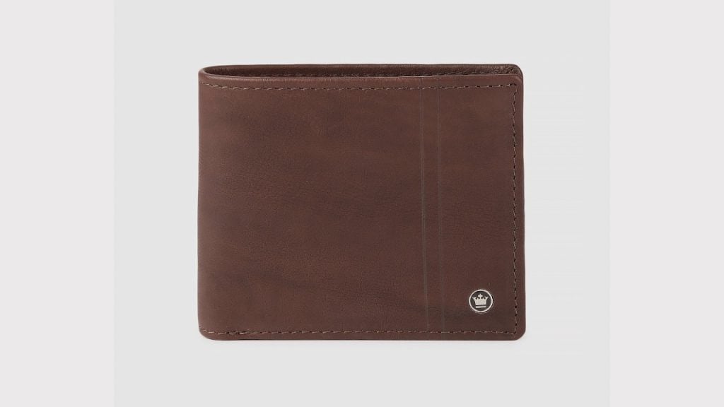 Louis Philippe Men Brown Solid Two Fold Leather Wallet