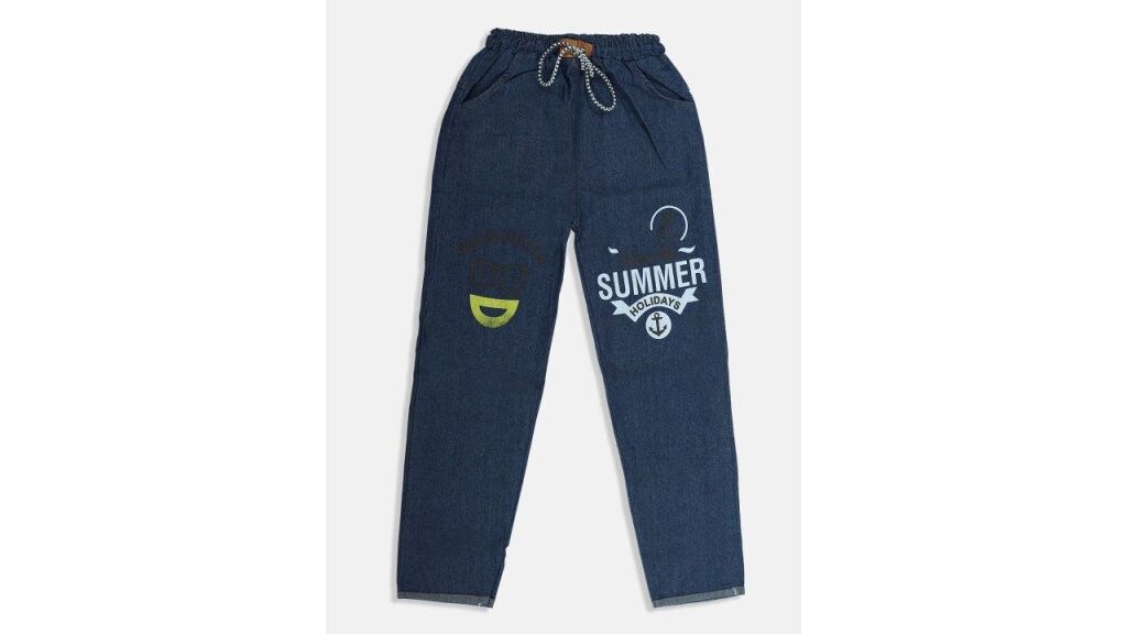 MANZON Girls Mid Rise Clean Look Printed Cotton Jeans
