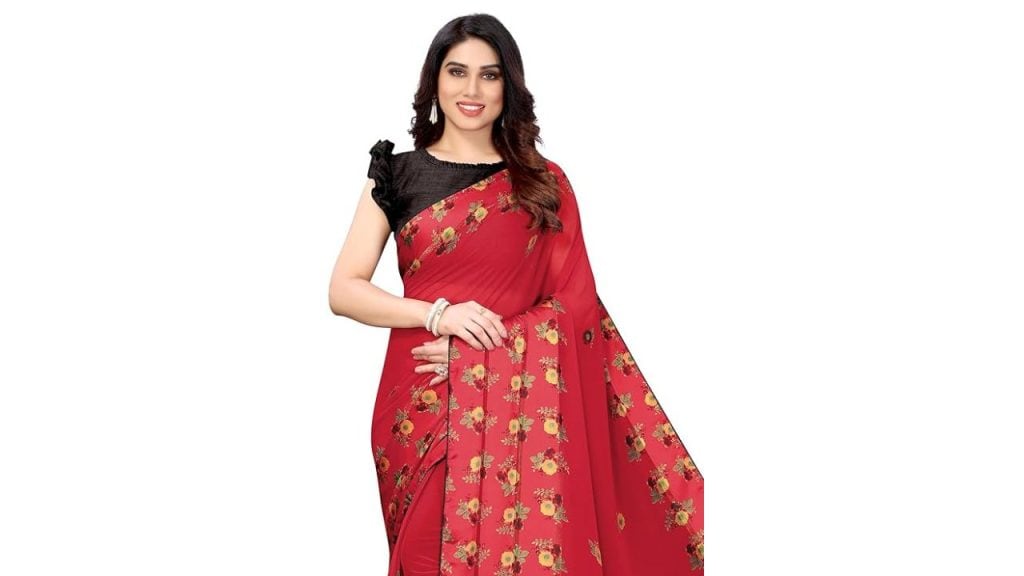 MIRCHI FASHION Women’s Georgette Floral Printed Saree