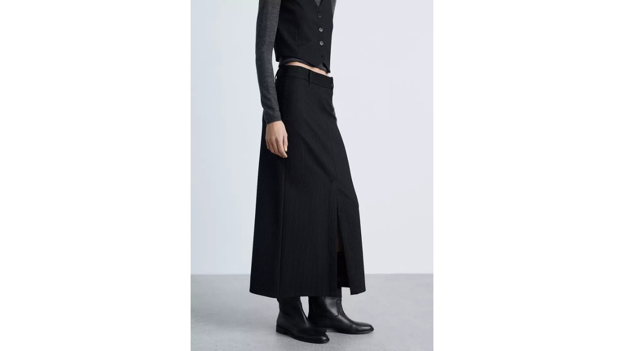 Mango Pinstripe Suit Skirt