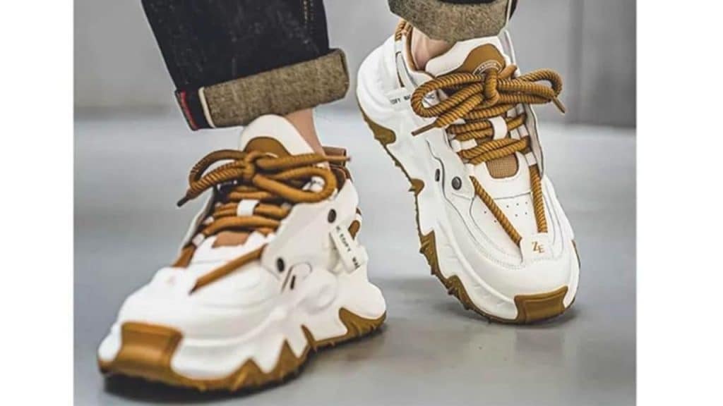 Men’s Synthetic Lace-Up Chunky Sneakers